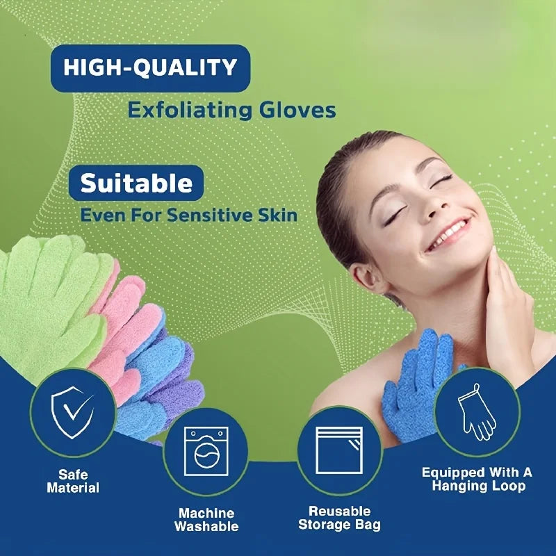 Colourful Exfoliating Gloves Bath Shower