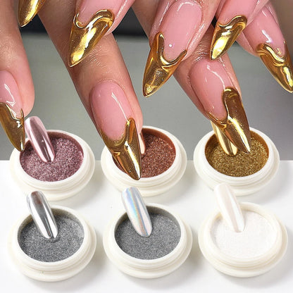 Chrome Mirror White Nail Powder