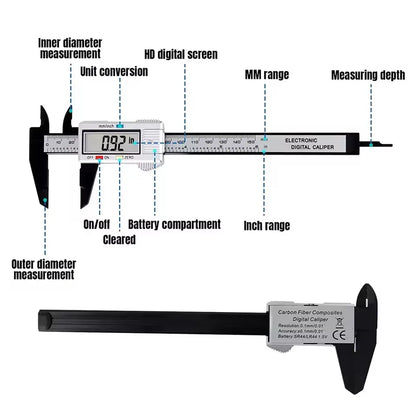 Electronic Digital Caliper Carbon Fiber