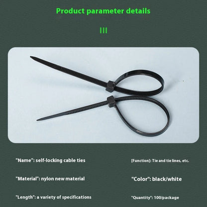 Self-locking Plastic Nylon Tie Black