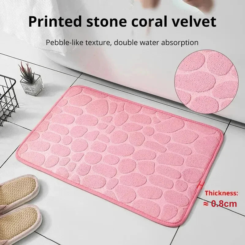 Embossed Fiber Carpet Bathroom Living
