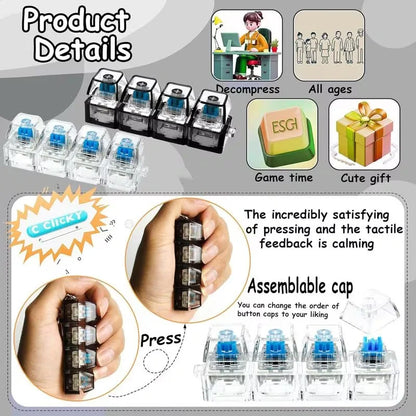 Light Up Keyboard Keychain Stress