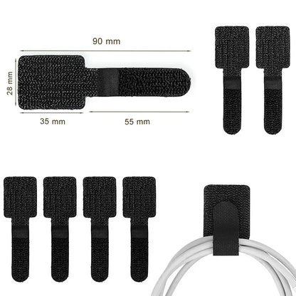 Adhesive Cable Management Straps Reusable