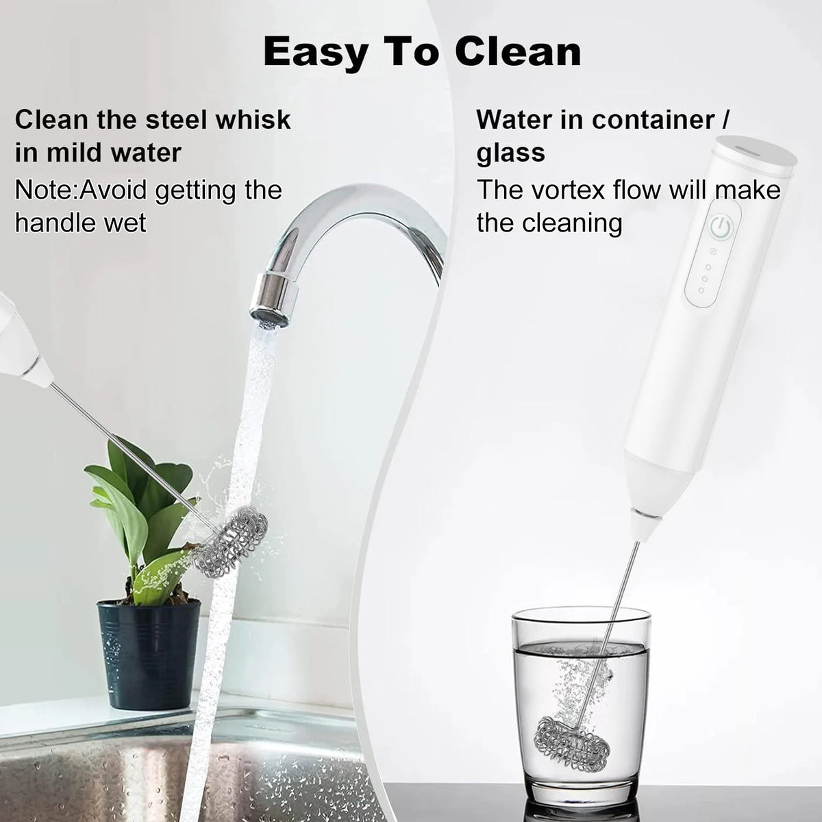 Milk Frother USB Rechargeable Speeds