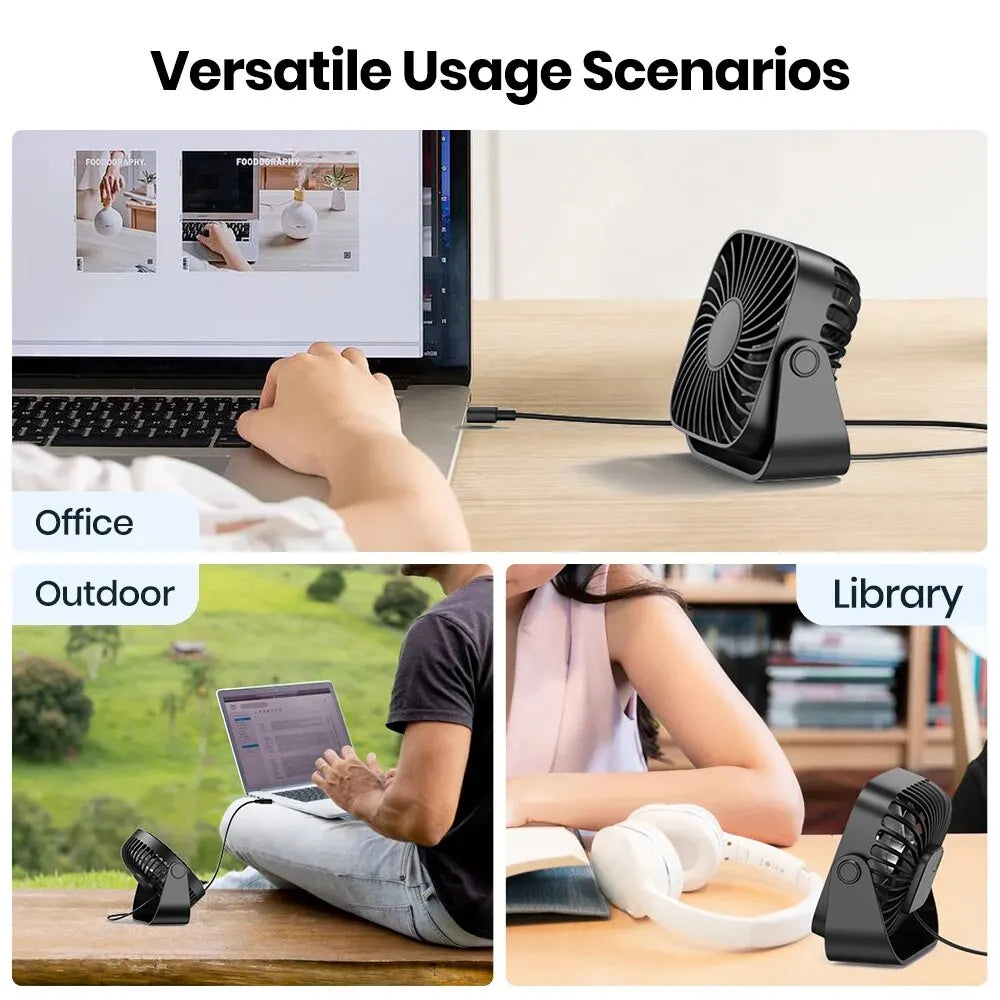USB Fan Camping Speeds Quiet