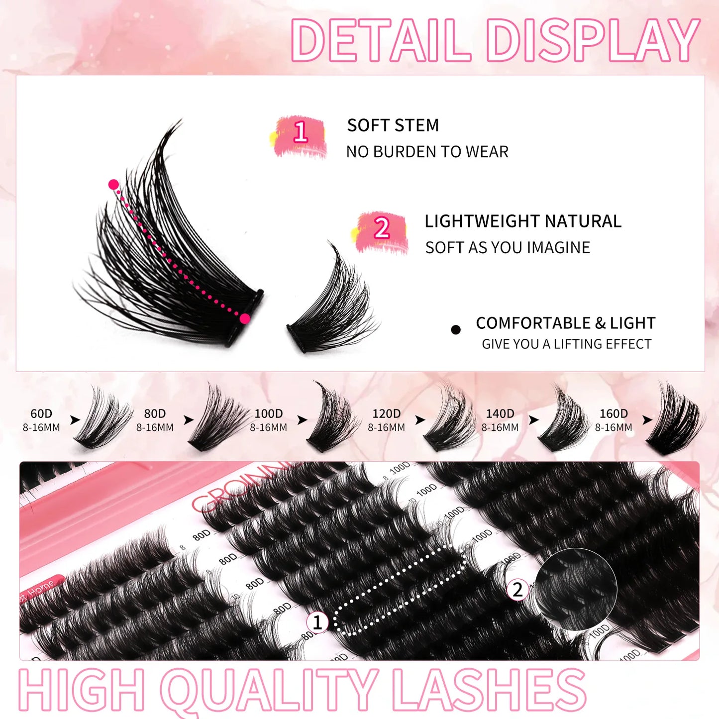 Groinneya Lashes Cluster DIY Lash