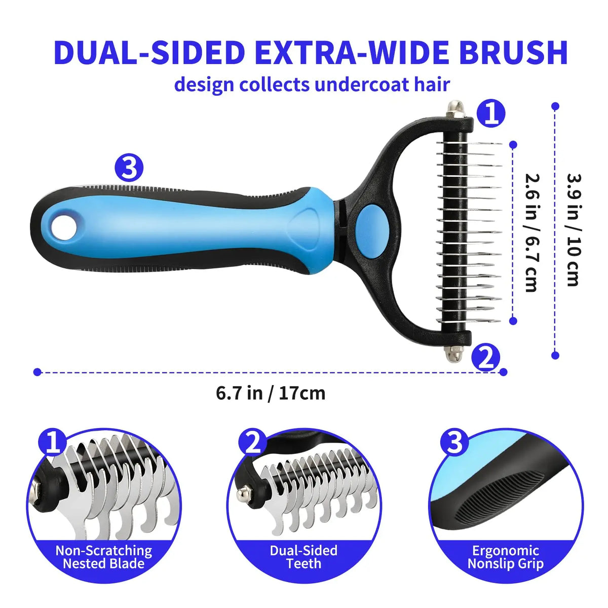 Pet Deshedding Brush Dog Hair