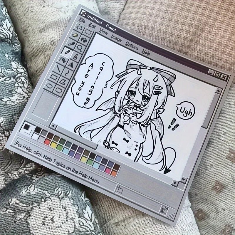 Vintage Computer Drawing Sticky Notes