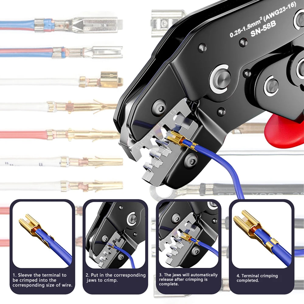 Ratcheting Crimping Dupont JST Molex