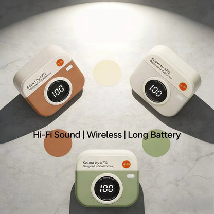 Wireless Headphones Retro Camera Battery