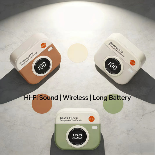 Wireless Headphones Retro Camera Battery