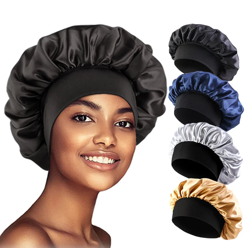 Women's Satin Solid Bonnets Wide-brimmed