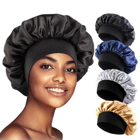 Women's Satin Solid Bonnets Wide-brimmed
