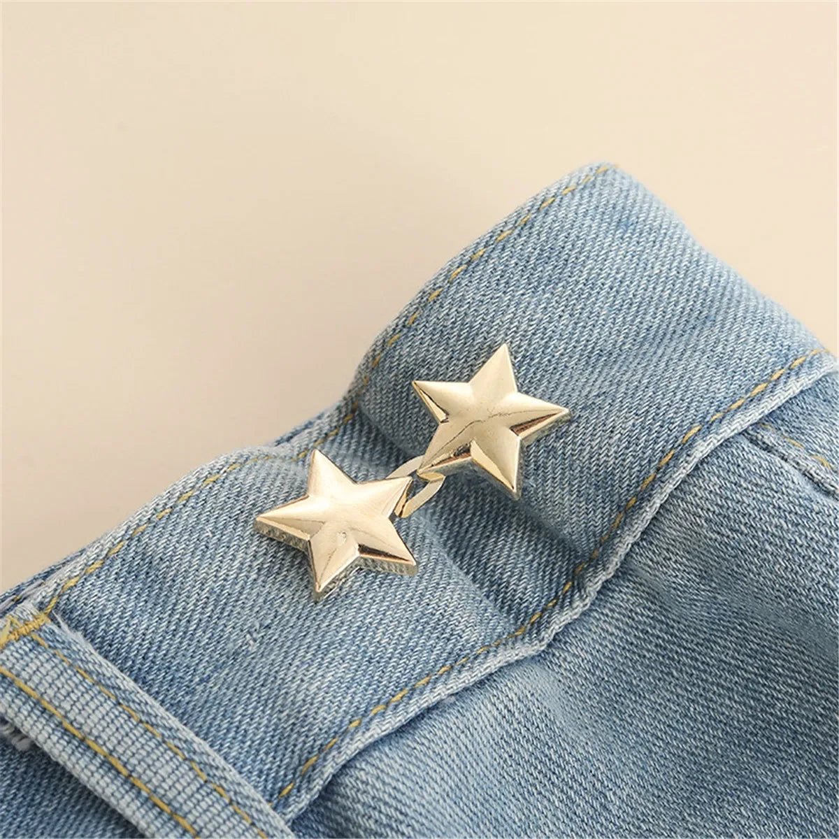 Pair Jeans Button Adjustable Clips
