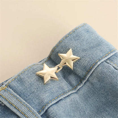 Pair Jeans Button Adjustable Clips