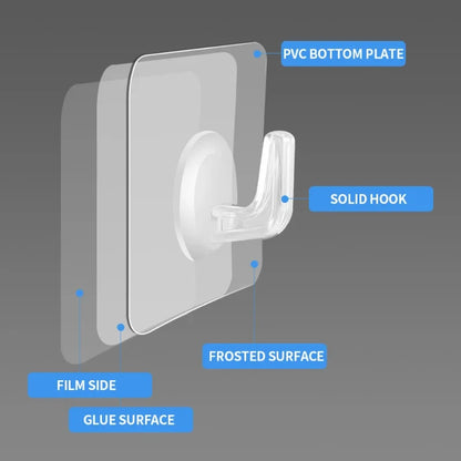 Self-adhesive Hook Transparent Door Wall