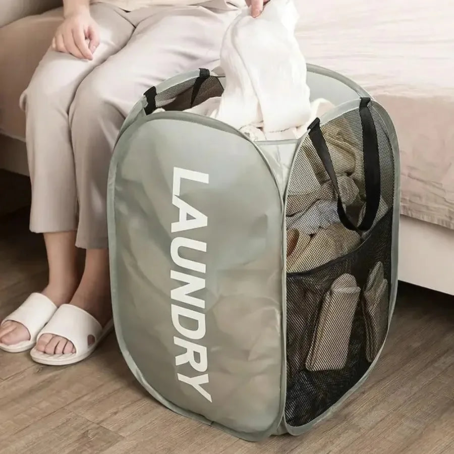 Mesh Pop-up Laundry Basket Foldable