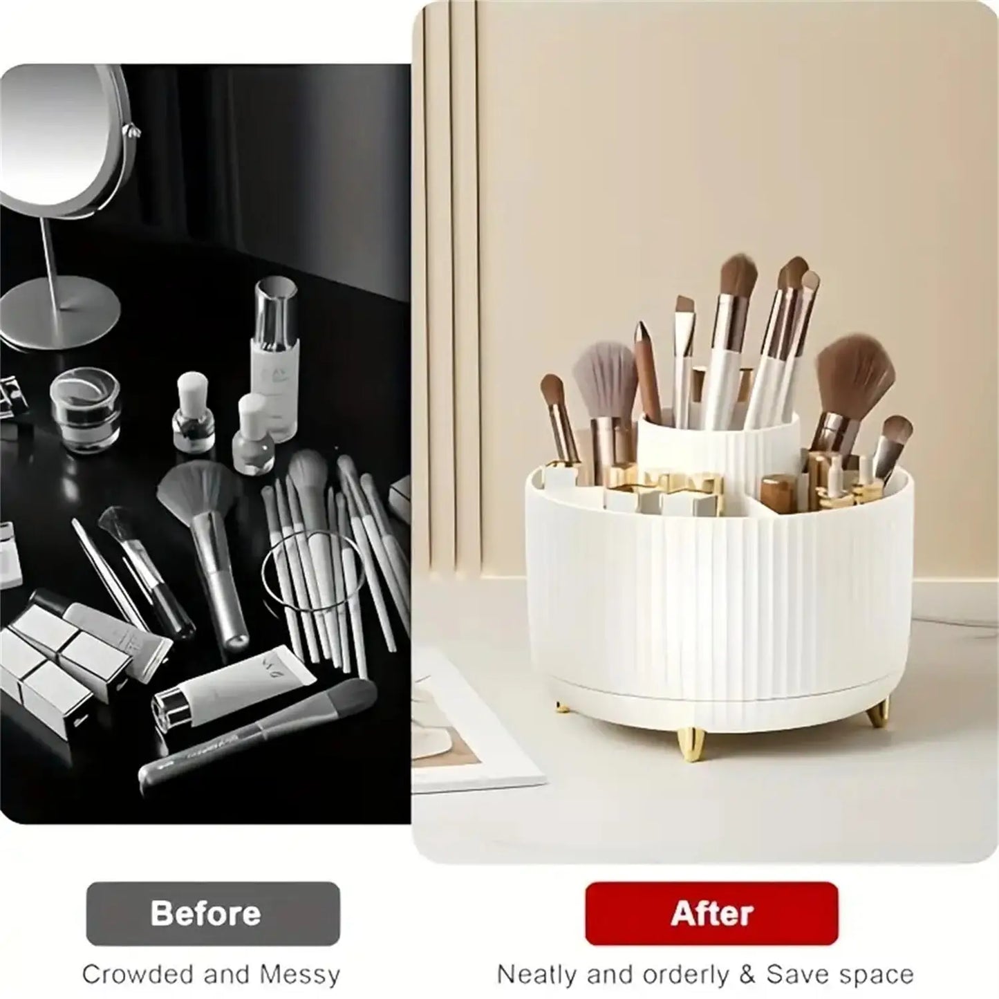 Rotating Makeup Organizer Plastic Cosmetic