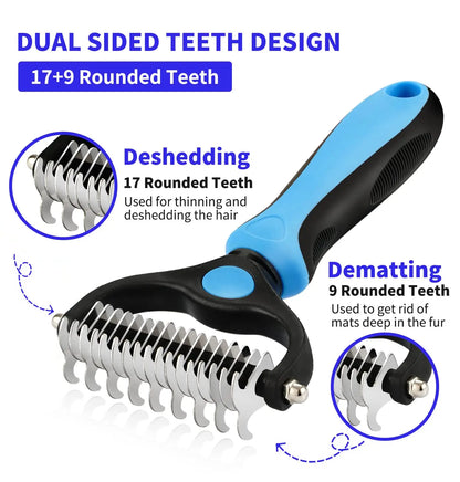 Pet Deshedding Brush Dog Hair