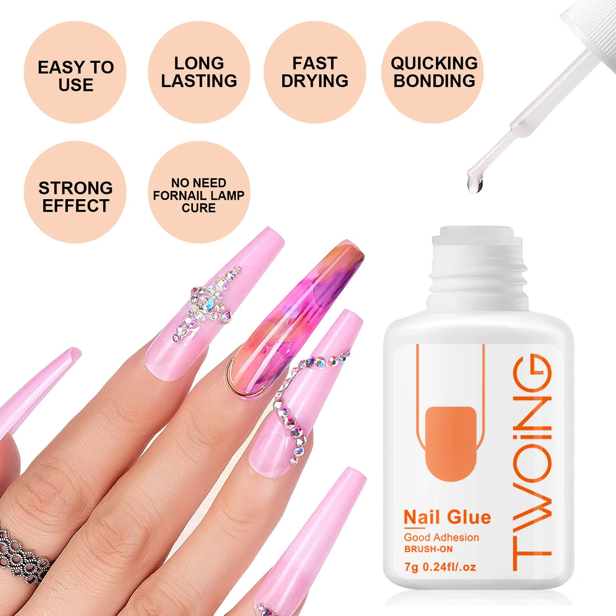 Strong Nail Glue False Tips