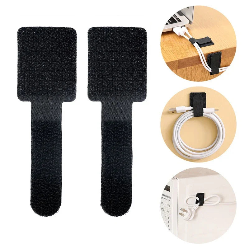 Adhesive Cable Management Straps Reusable