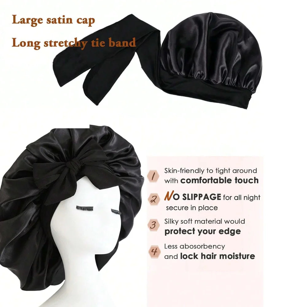Satin Bonnet Silk Adjustable Bonne