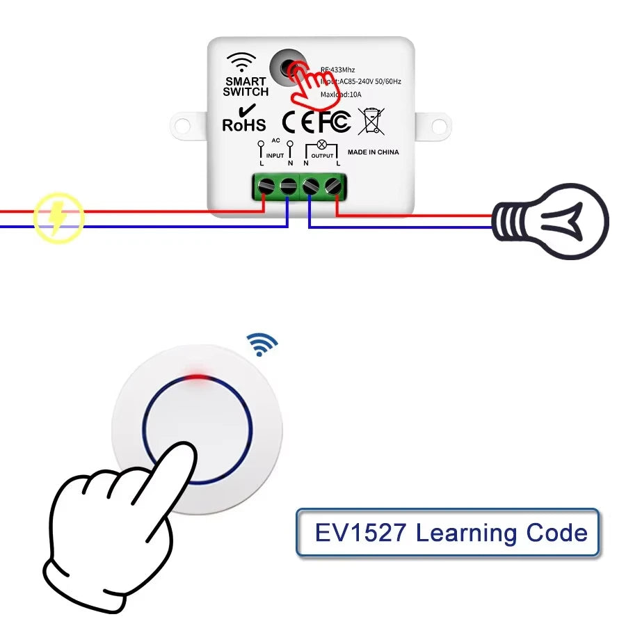 RF Wireless Relay Receiver Remote