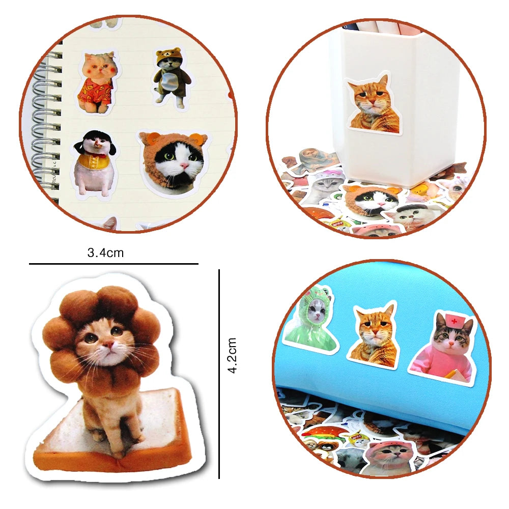 Funny Cat Stickers Cartoon Cute