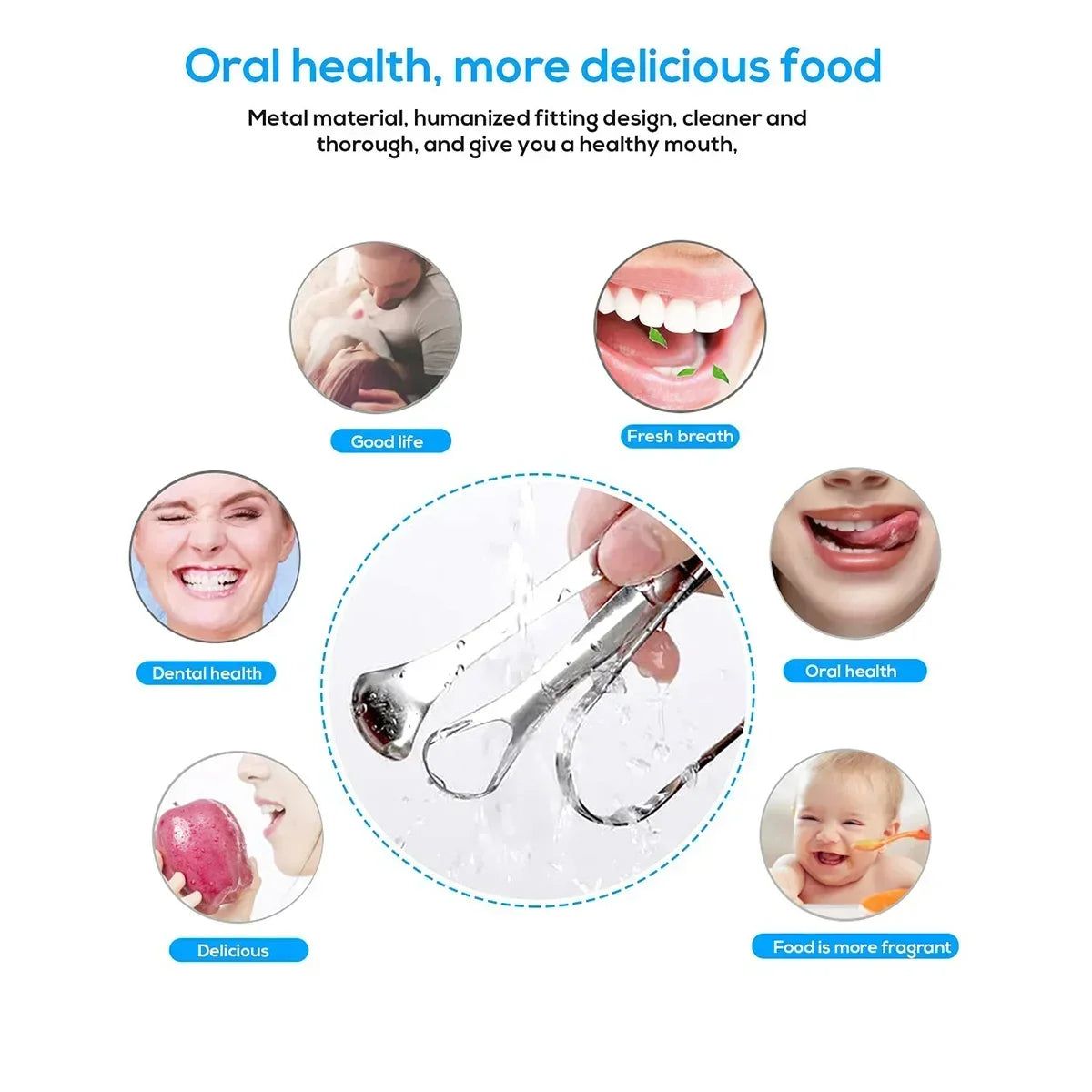 Metal Tongue Scraper Cleaner Adults