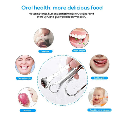 Metal Tongue Scraper Cleaner Adults