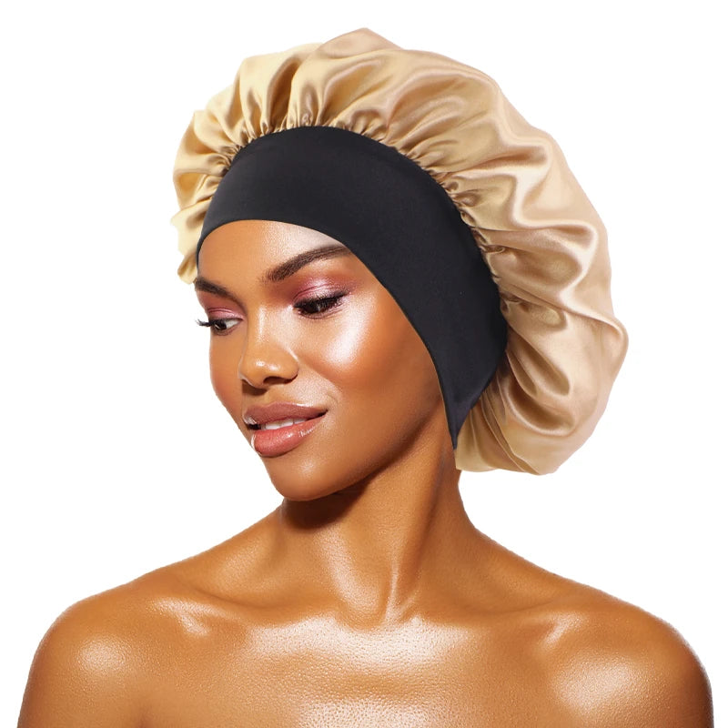 Women's Satin Solid Bonnets Wide-brimmed