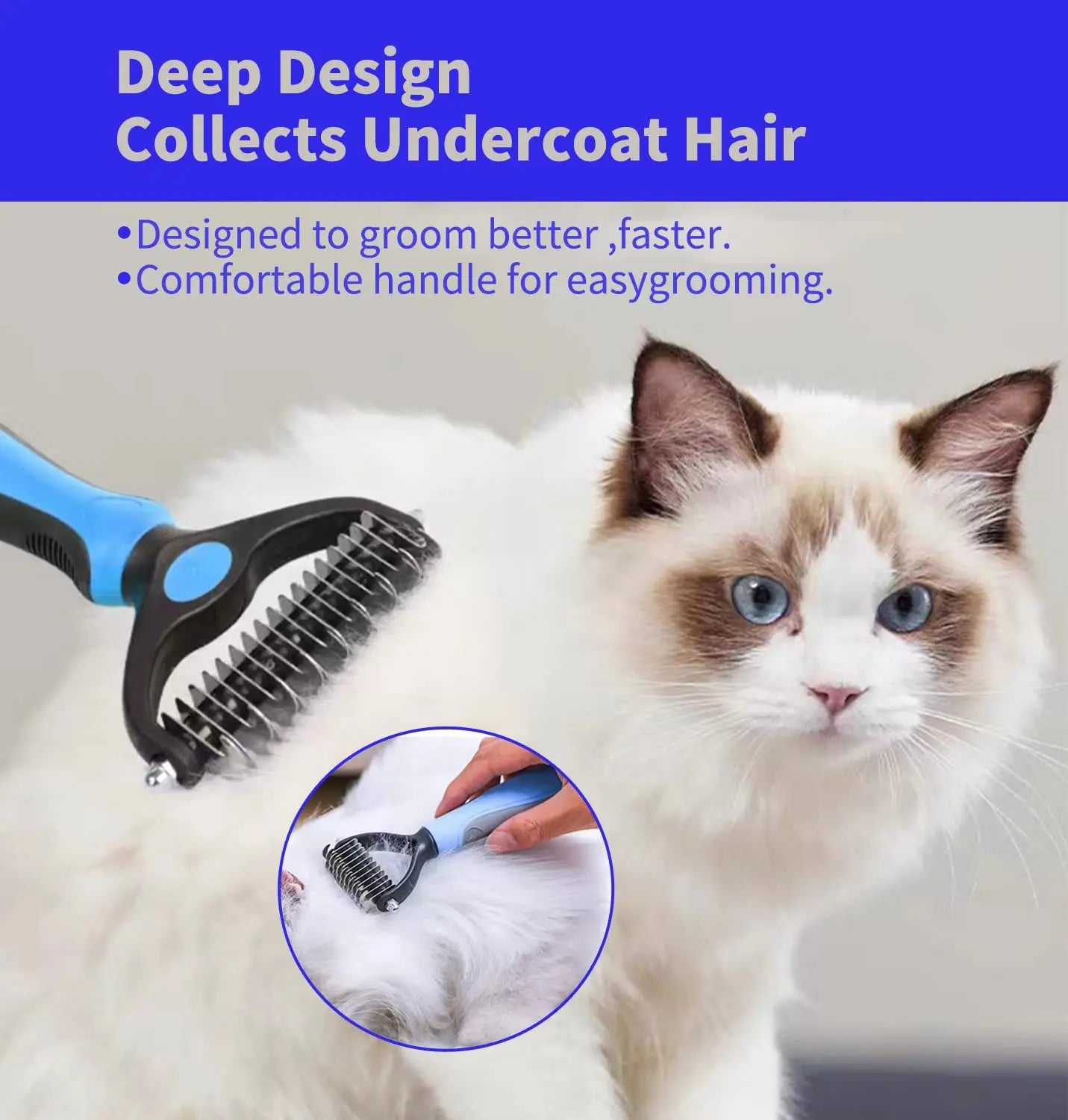 Pet Deshedding Brush Dog Hair