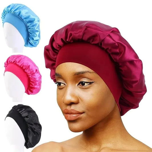 Women's Satin Solid Wide-brimmed Sleeping