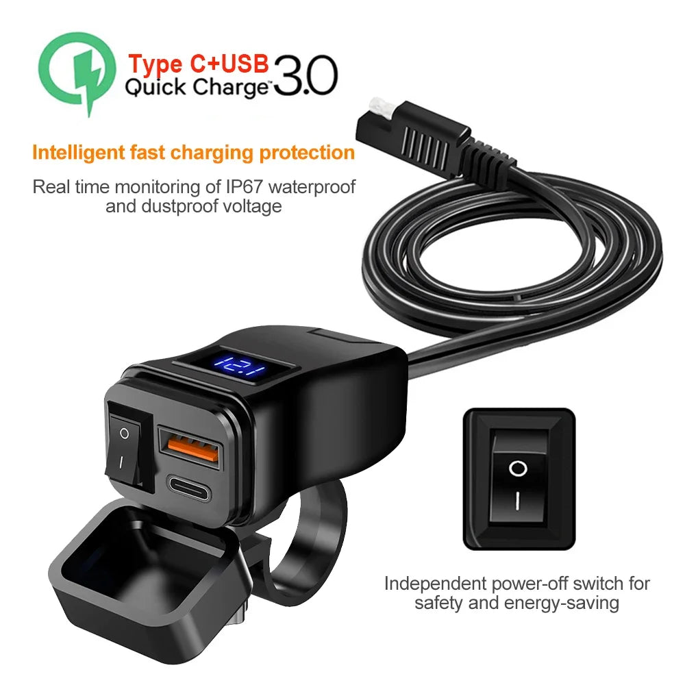 PD Motorcycle USB Fast Charger