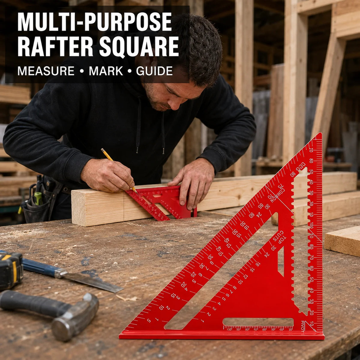 Precision Aluminum Square Red Triangle