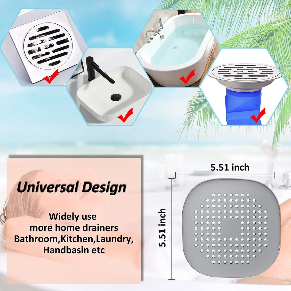 Plug Stopper Sewer Silicone Bathroom