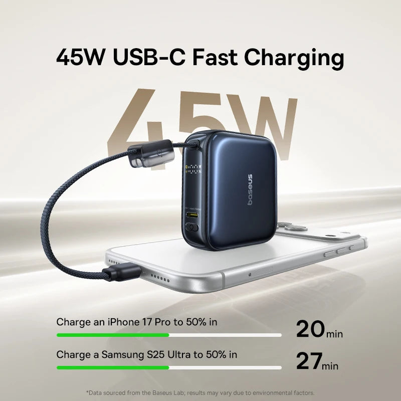 Power Bank 10000mah Built-in Usb-c
