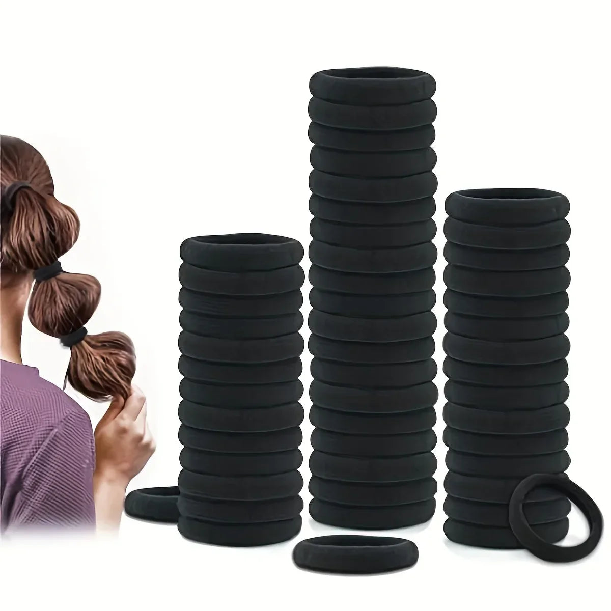 Elastic Hair Bands Girls Black