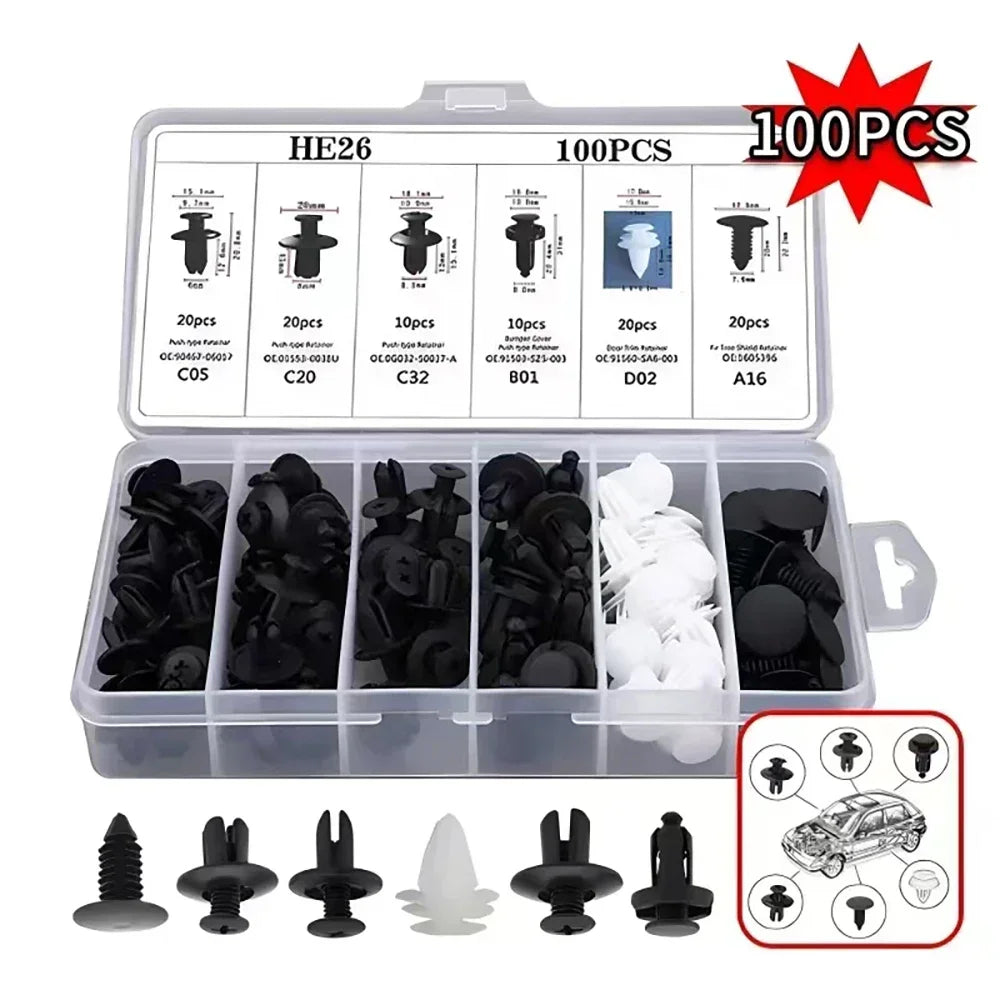 Auto Fastener Clips Kit Multi-size
