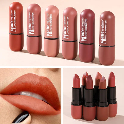 6-color Matte Lipstick Velvet Lip