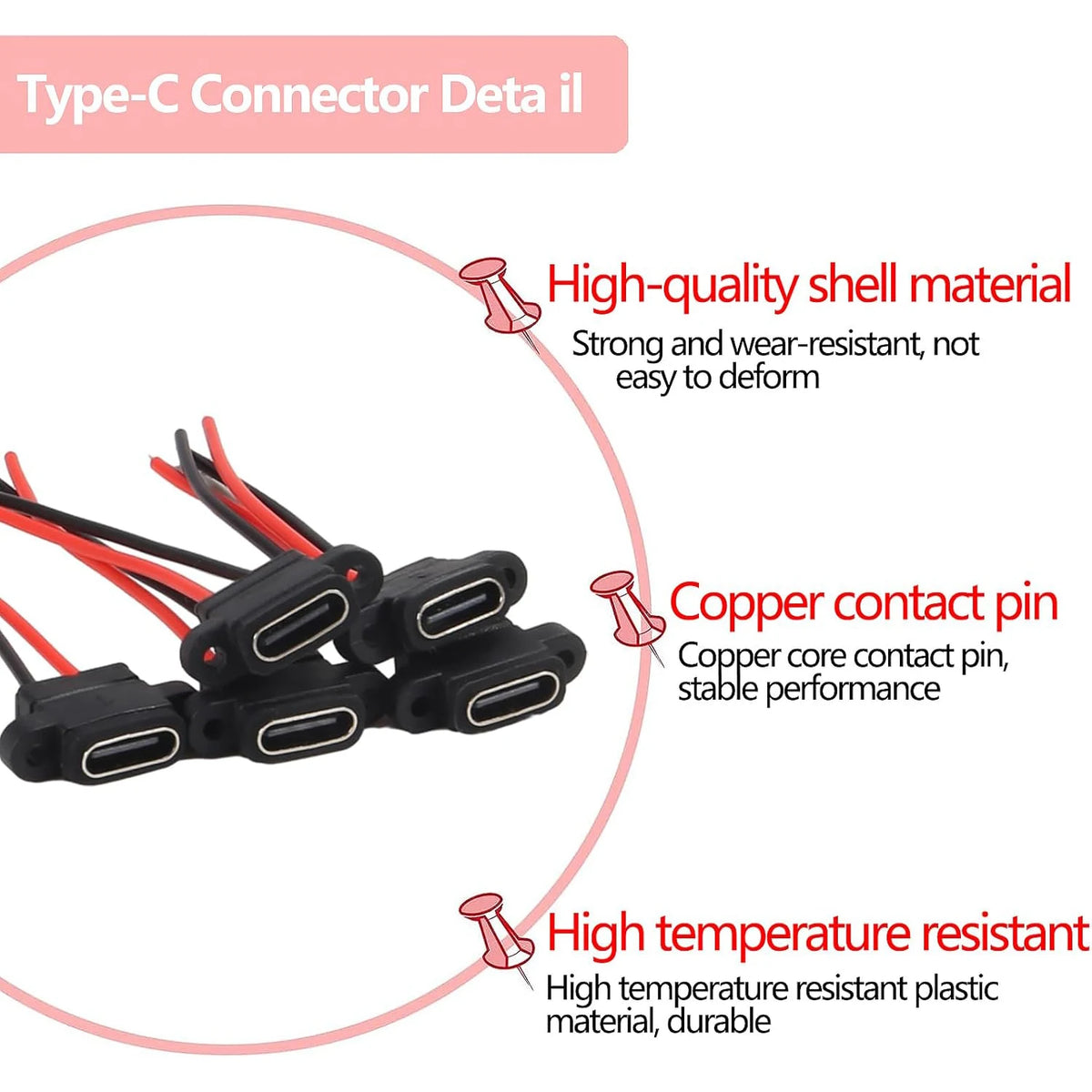 Type-c Female Chassis Pin Socket