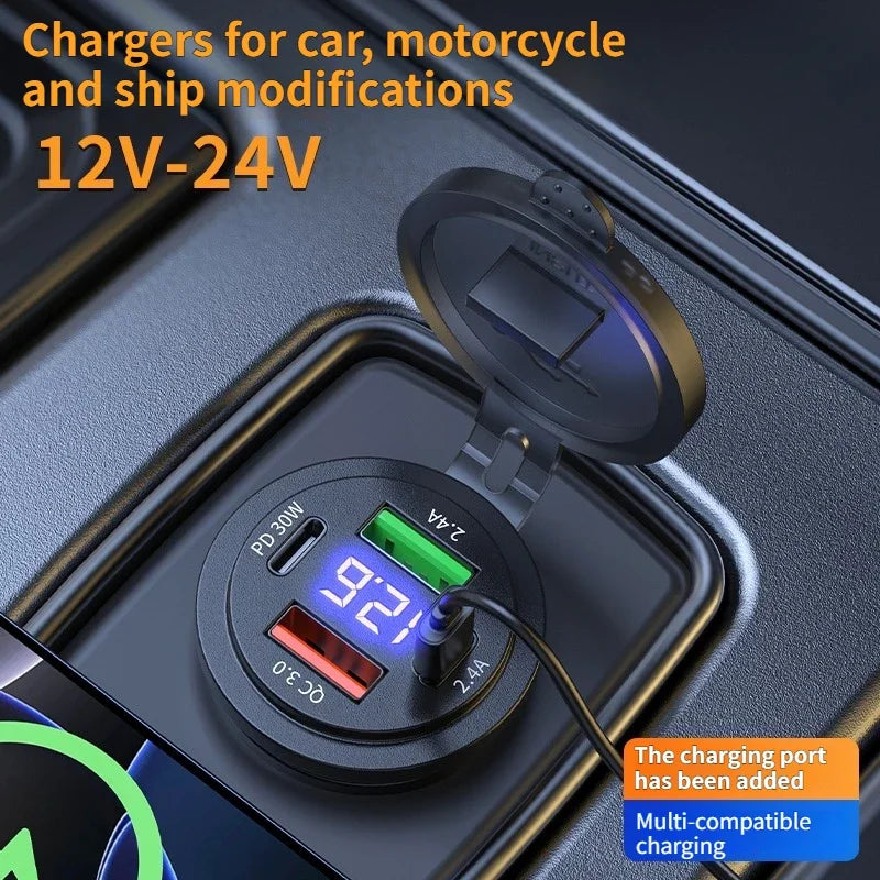 Ports Car Charger PD USB