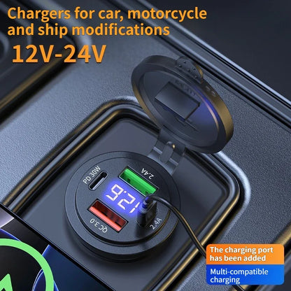 Ports Car Charger PD USB