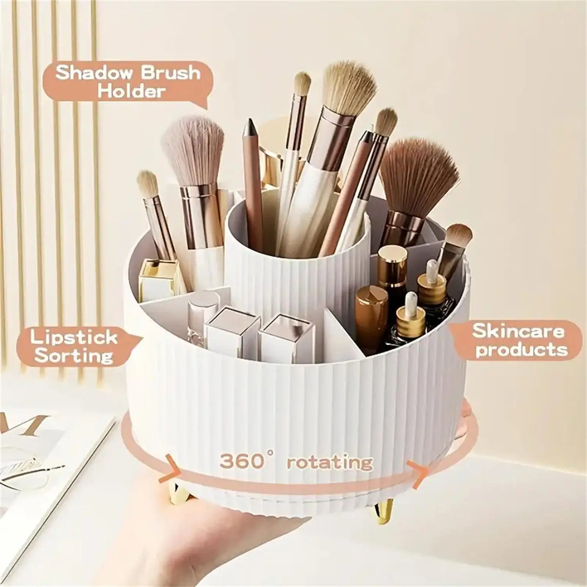 Rotating Makeup Organizer Plastic Cosmetic