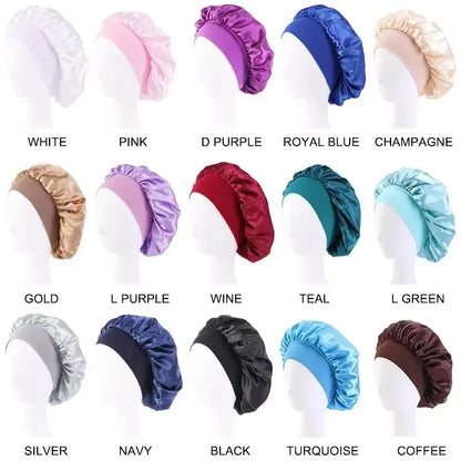 Women's Satin Solid Wide-brimmed Sleeping