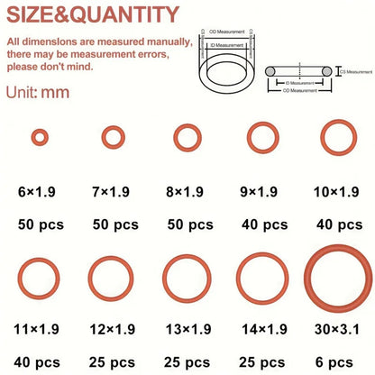 Silicone O-ring Sizes Oil Heat